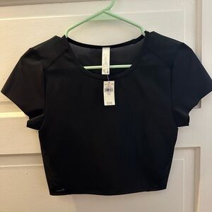 OFFLINE by Aerie Goals Mesh Cropped T-Shirt Black